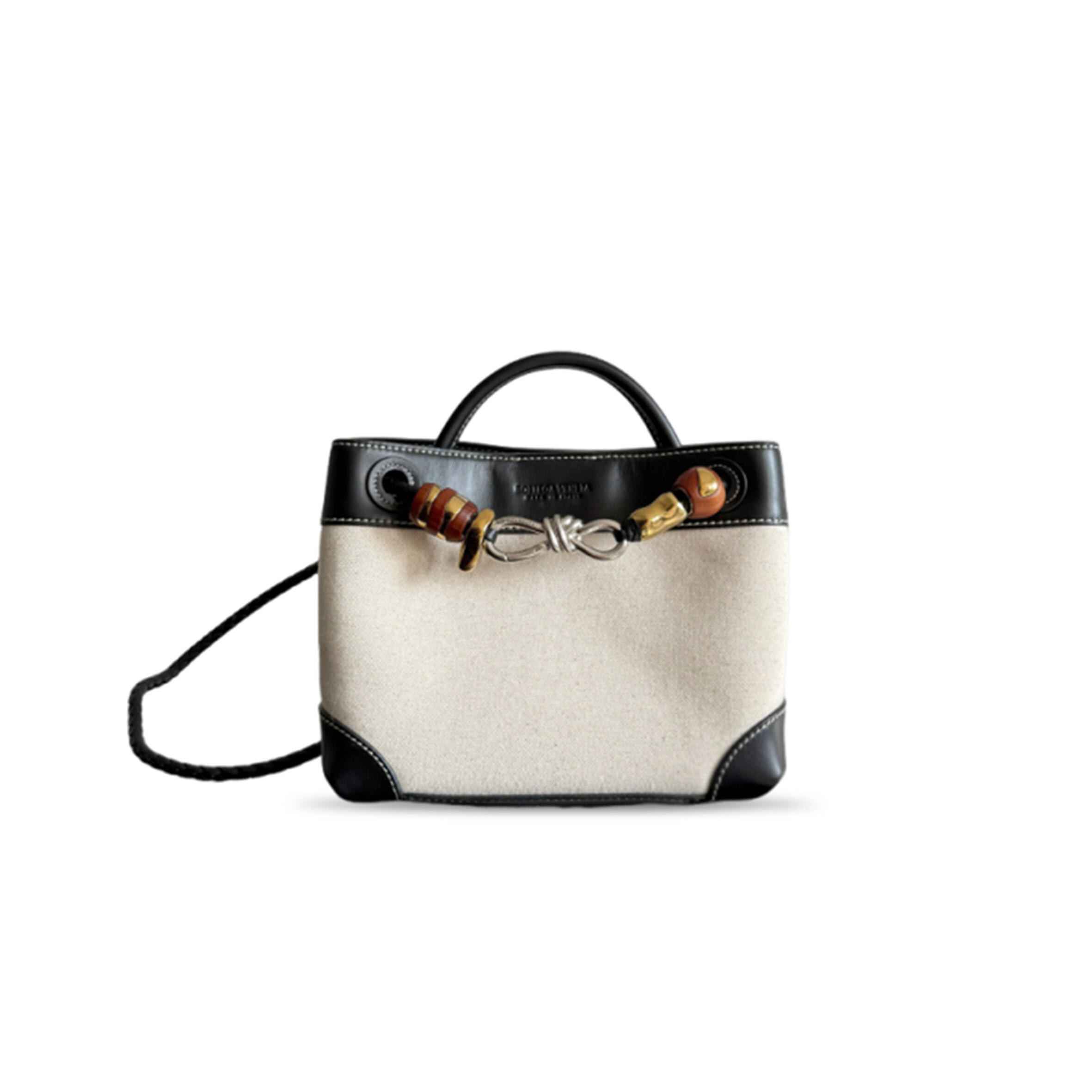 BOTTEGA VENETA SMALL ANDIAMO BAG WHITE SILVER HARDWARE 791594 (25*22*10.5cm)